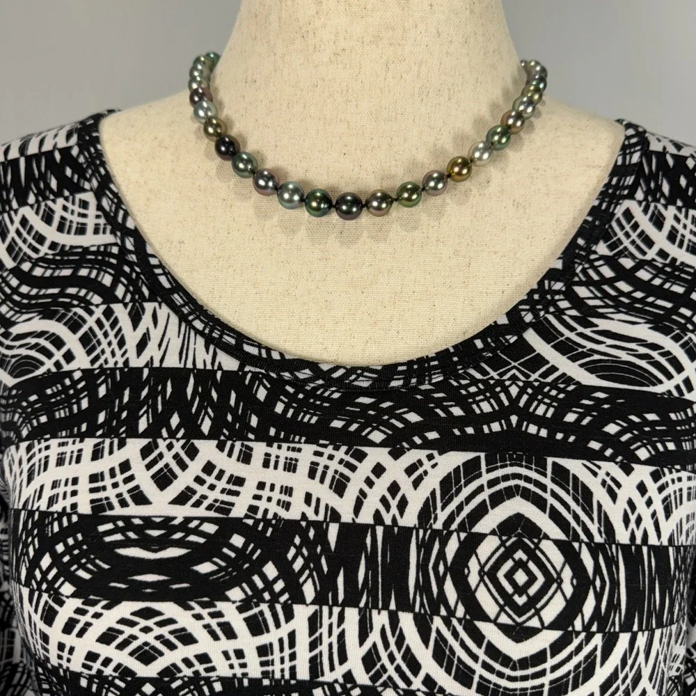 Celestial Print Tunic Blouse Black White Women's Medium Whimsigoth Soft Grunge - Picture 2 of 9